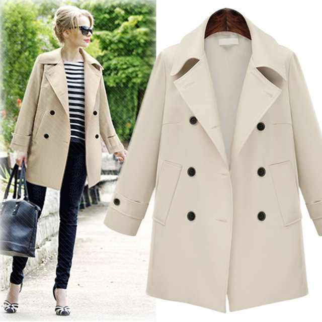European and American autumn and winter double breasted wool coat