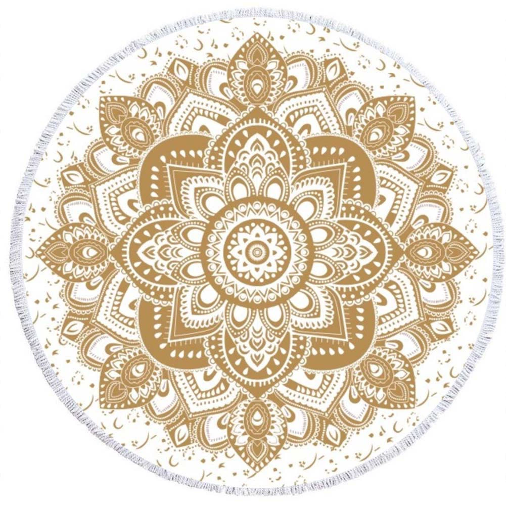 2 день мода волосы Мандала круглый печатных пляжное полотенце из микрофибры пляж Подушка 150 кисточкой края