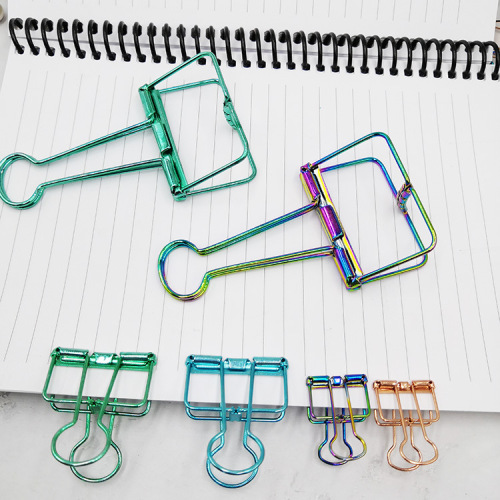 Creative metal office clips, hollow-out clips, gold-plated fish-tail clips, swallowtail clips, long-tail clips for students, and book clips