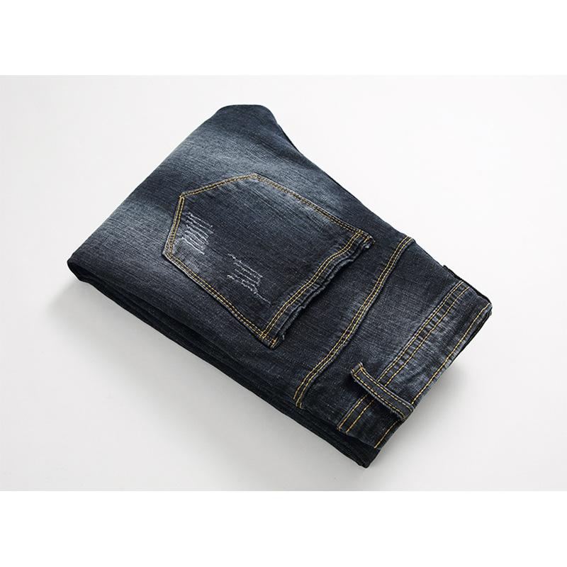 Jeans nuovi da uomo, pantaloni in denim elasticizzati a gamba dritta, alla moda e casual_voghion.com