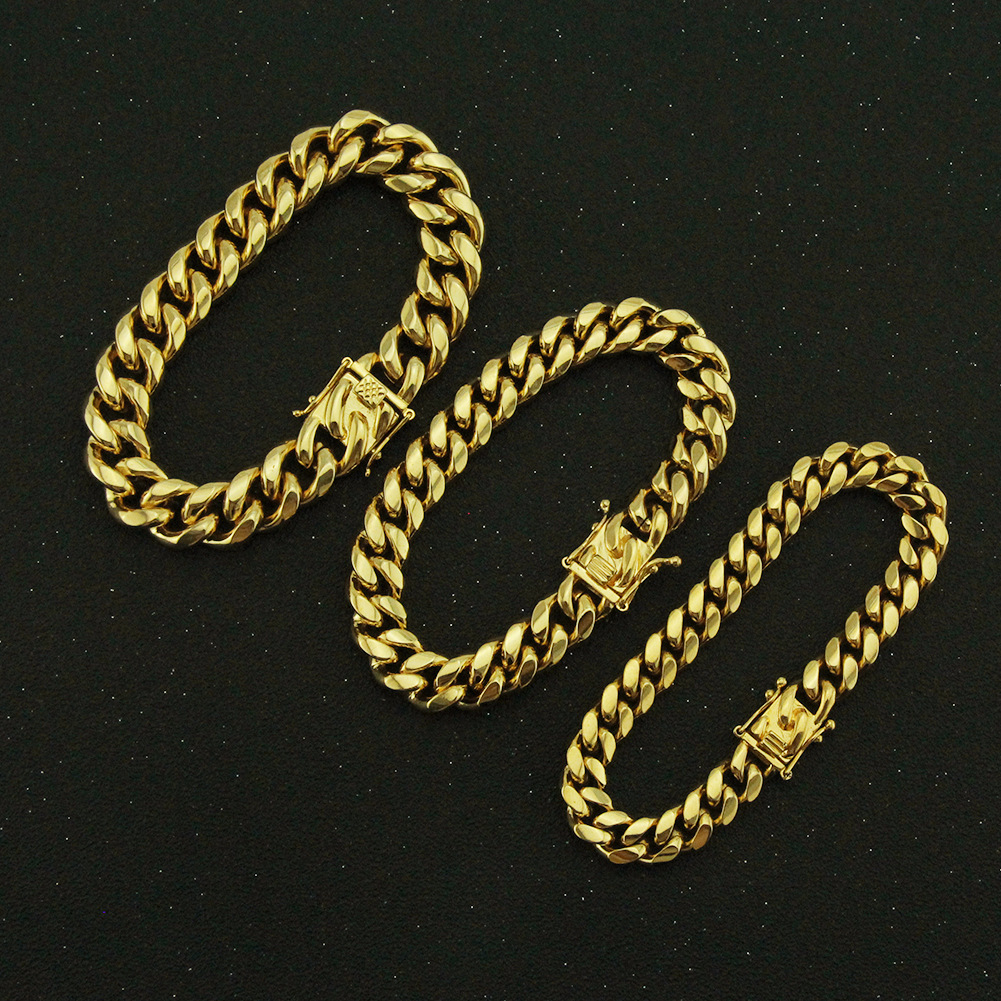Geometric Pattern Men'S Gender Fashion Geometric Stainless Steel Plating No Inlaid Men'S Bracelets Men's Chain Bracelets