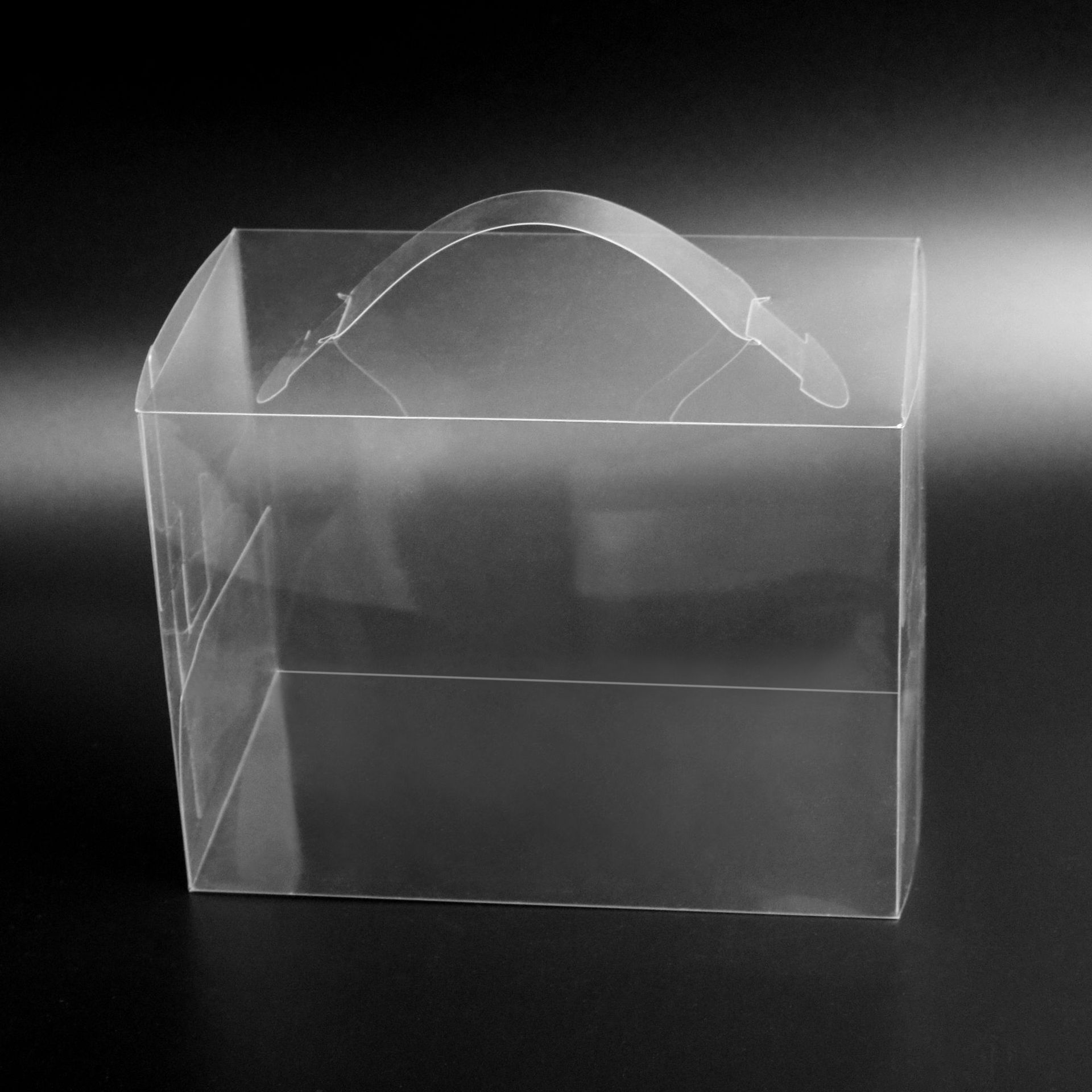 简易pvc透明手提折盒礼品礼物塑料盒子带手把化妆品随手礼包装盒