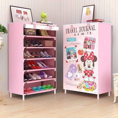 multi-storey combination shoe rack dustproof Storage Non-woven fabric simple and easy Shoe cabinet Cloth shoe Fashion creative Modern simplicity Cartoon