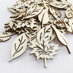Stylish DIY Accessories, Natural Wood Mixed Leaves, Wooden Sheet without Holes, Creative Wooden Craft
