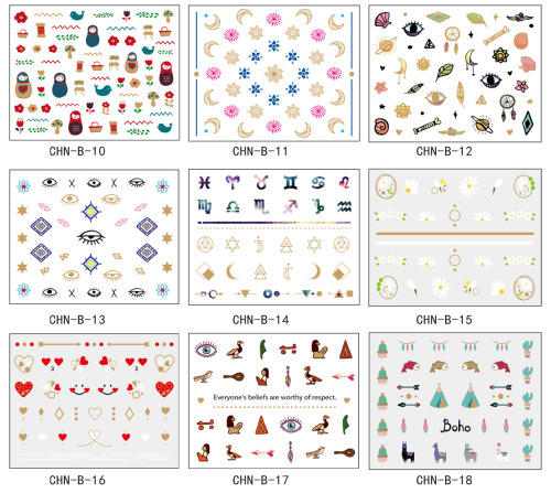 速卖通跨境美甲贴纸3d金色立体贴花日系烫金指甲贴甲油胶贴片批发