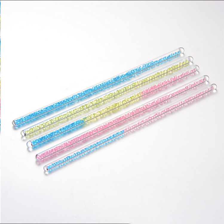 De una sola pieza de cabeza redonda bola de color Diamante de vidrio varilla de agitación café leche en polvo leche té bebida taza de jugo