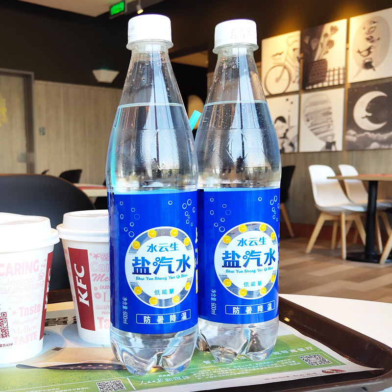 厂家批发盐汽水碳酸饮料600ml*24瓶装夏天工厂福利|ms