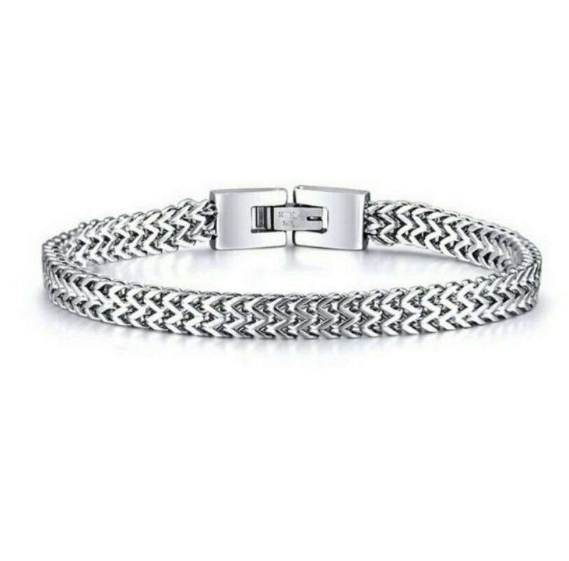 Mode Einfarbig Titan Stahl Kette Armbänder display picture 4