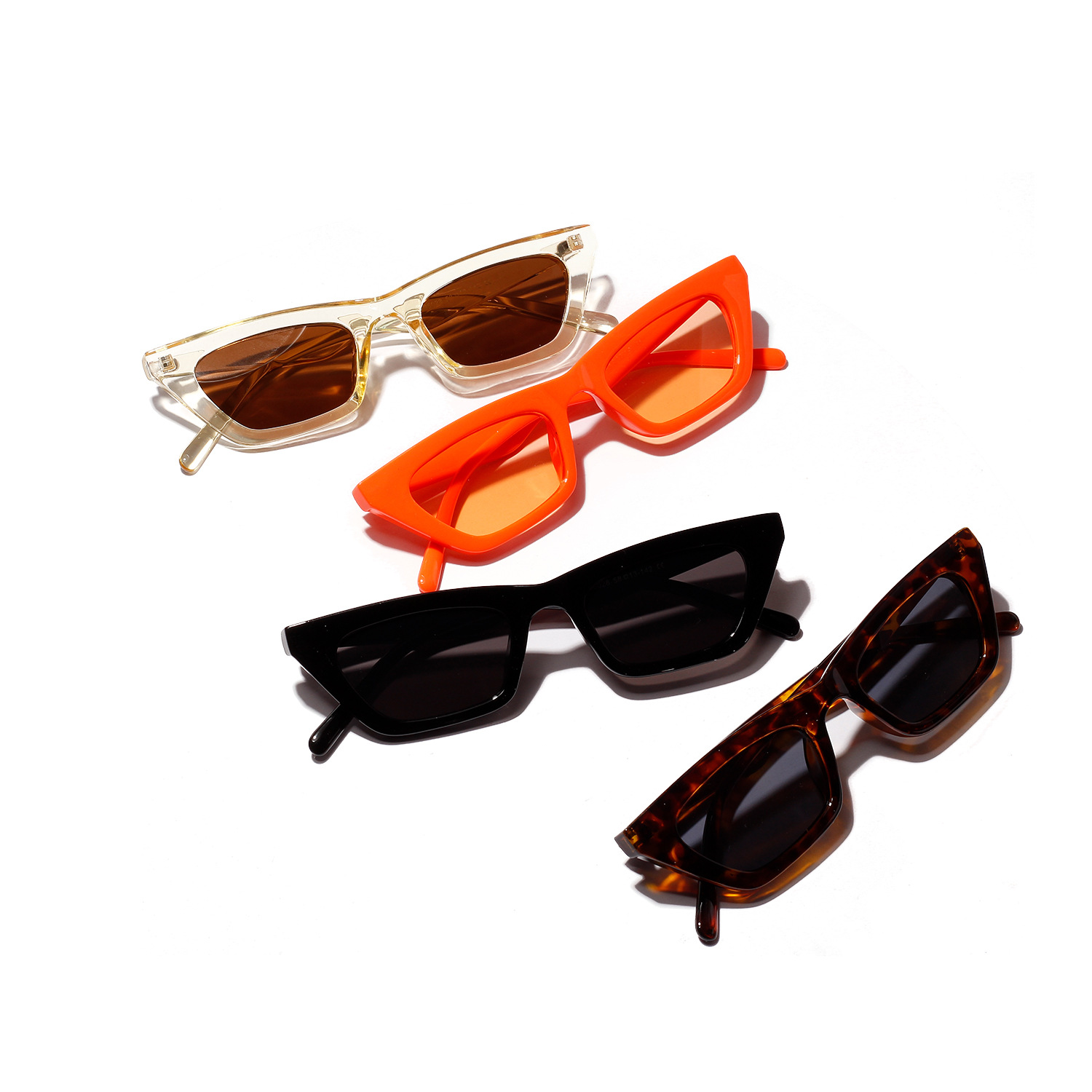 Quantian glasses 95028 colorful small square box sunglasses female orange jelly color sunglasses male retro leopard