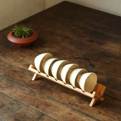 Bamboo Cup Cup holder Dry by airing Kungfu Online tea set Tea ceremony teacup Shelf teacup Display rack tea tray parts Storage rack