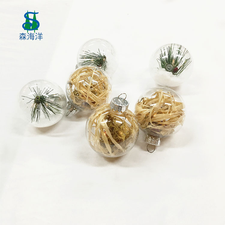 Fuente de origen PS alta bola de nieve en polvo plástico transparente bola interior decoraciones de Navidad BOLA DE Navidad colgante