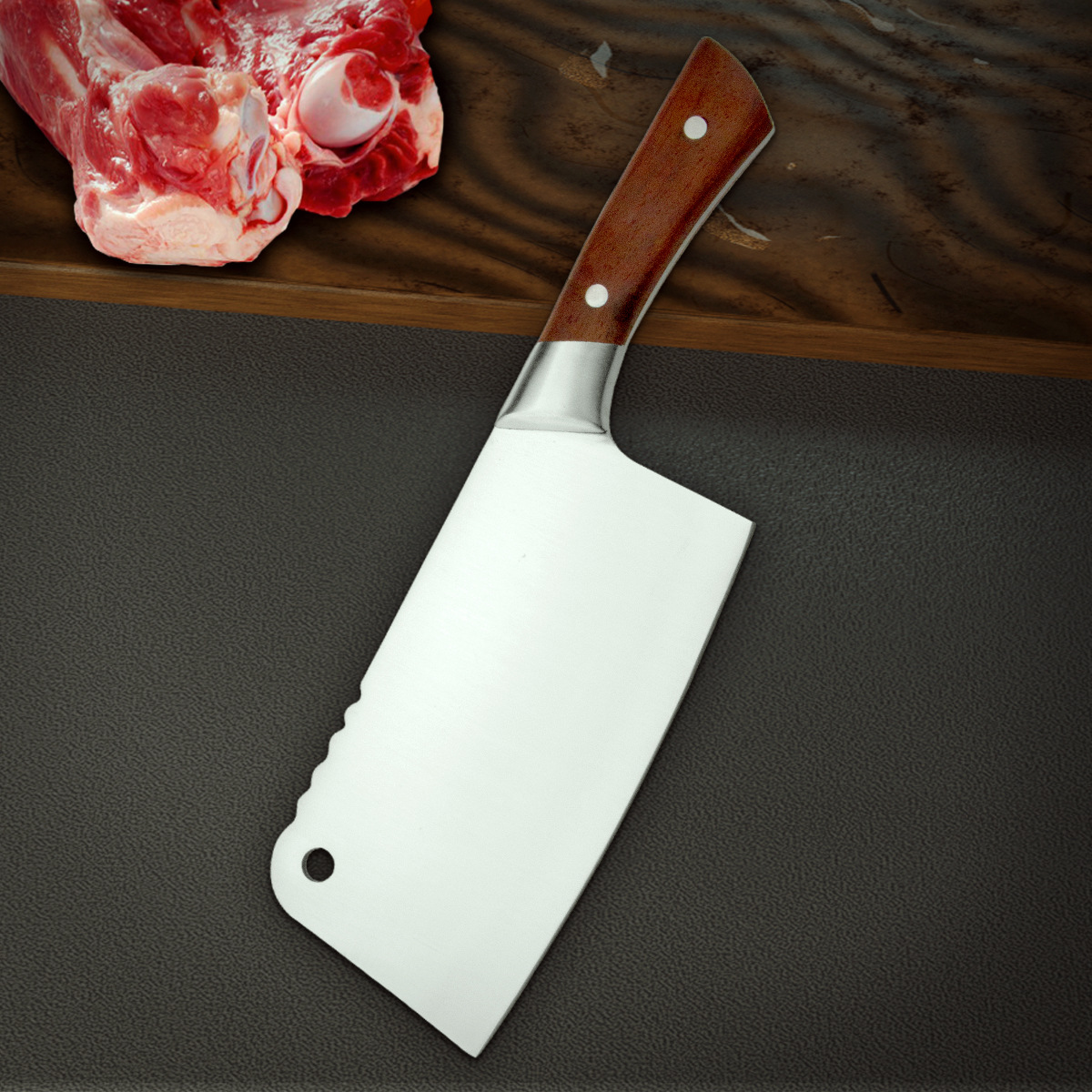 MD-01阳江新款实木手柄厨房菜刀不锈钢刀具剁骨刀砍骨刀|ru