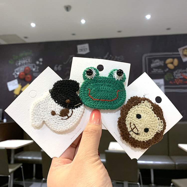 Korean Wool Embroidery Cute Cartoon Small Animal Hair Clip Fashion Side Hair Clip Bangs Clip Bb Clip display picture 2