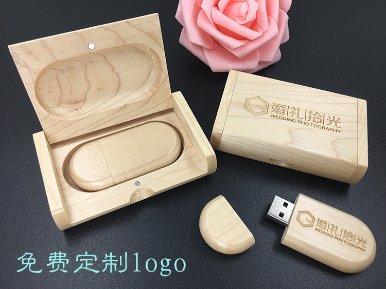 U Disk Custom Wooden USB Gift U Disk Wed...