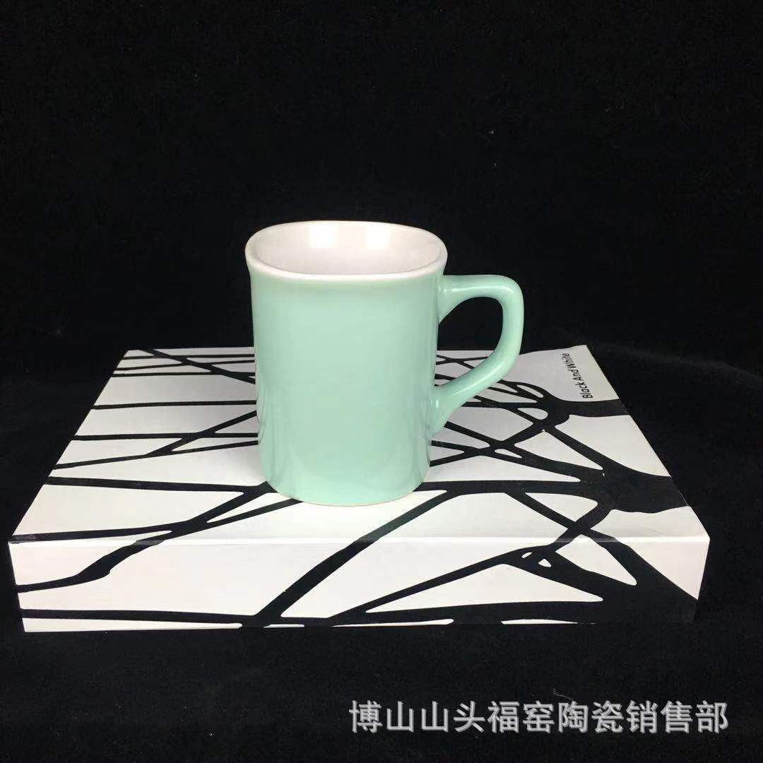 厂家陶瓷杯 新品多色咖啡杯制作 出口多色釉方杯 日用百货杯制作