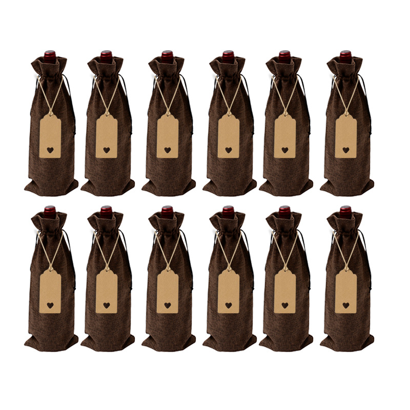 12pcs etiqueta de amor marrón 10m cuerda de cáñamo; 15*35cm