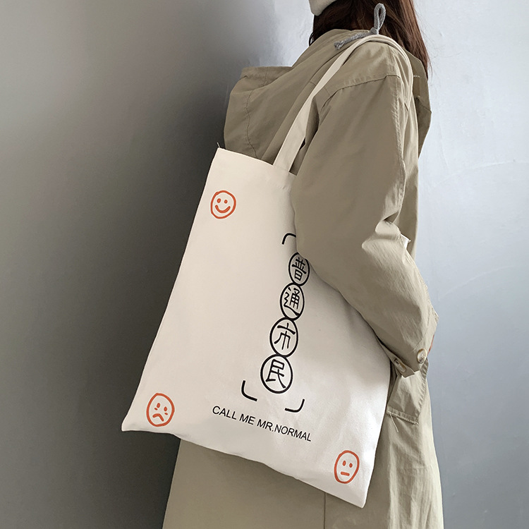 Elegante nuevo bolso de lona hombro de las mujeres pequeño fresco artístico estilo universitario bolso de mujer ins bolsa de tela entrega de una pieza
