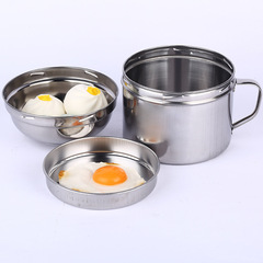 Stainless steel thickened rice box with divided multiple dining boxes, student anti-scald round fast food cup, canteen rice box