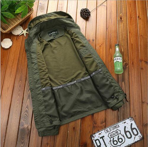 Spring and Autumn Men's Outdoor Mountaineering Jacket Quick-drying Large Size Middle-aged Loose Thin Waterproof Jacket Trendy 1261