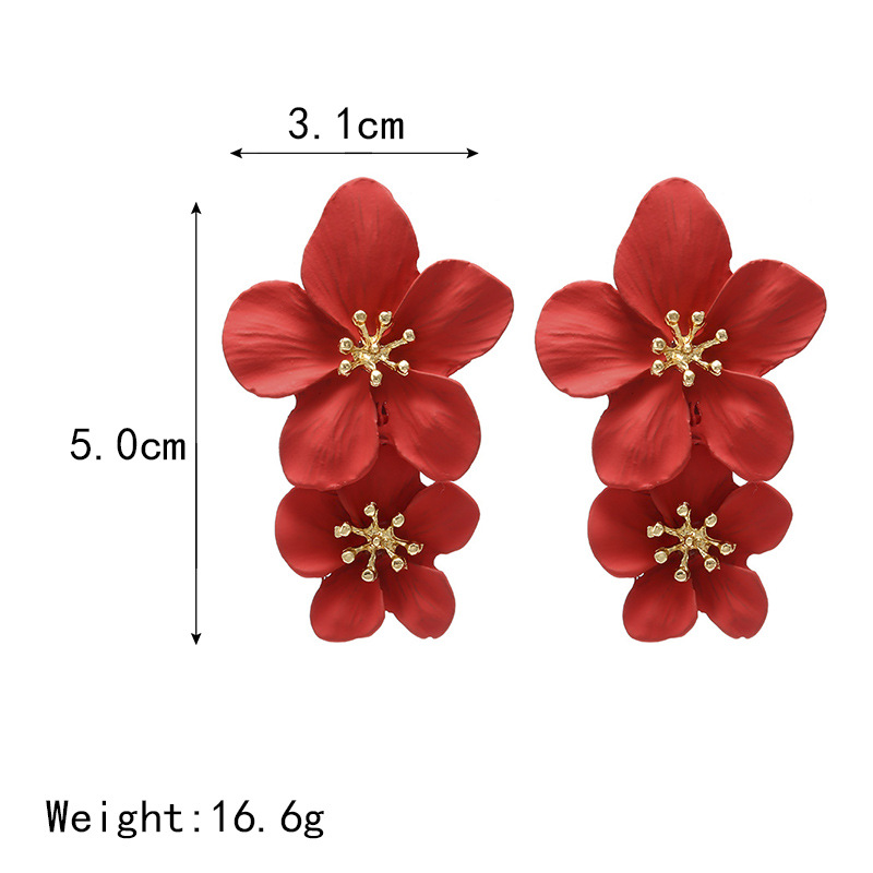 1 Pair Fashion Flower Alloy Plating Women's Drop Earrings display picture 2