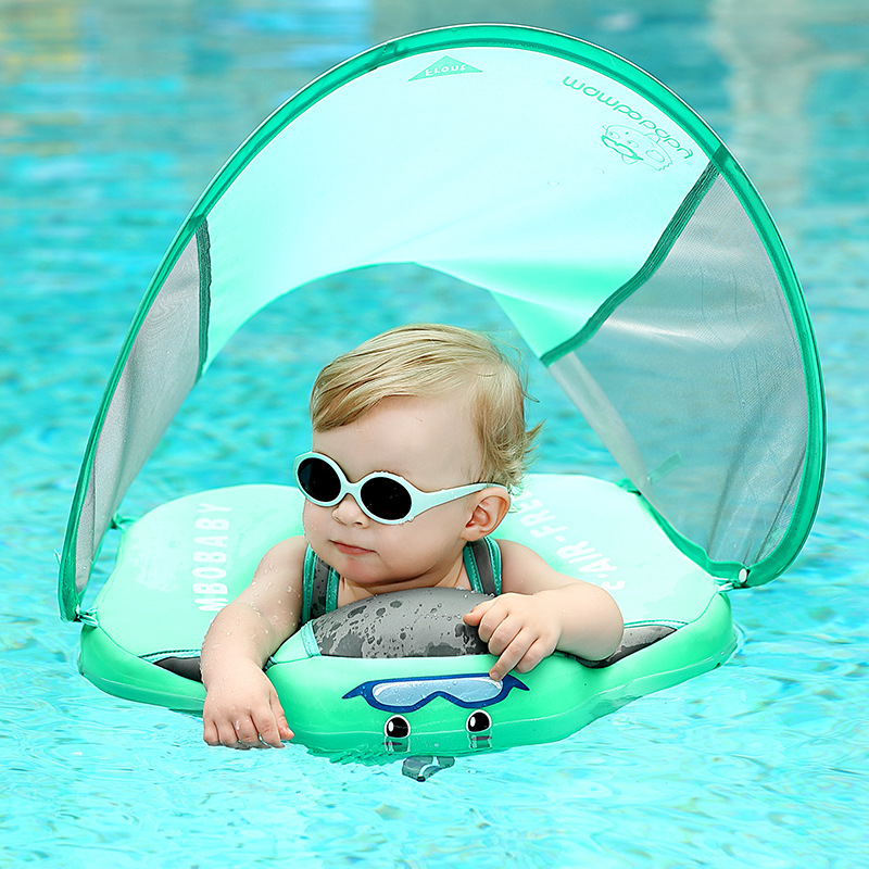 Baby Swim Float Canopy Pool Toys Soft Skin-Friendly Infant Swimming Ring