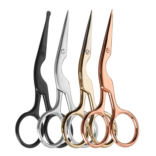 Crane-shaped eyebrow trimming scissors retro beauty scissors eyelash setting makeup tool set makeup scissors