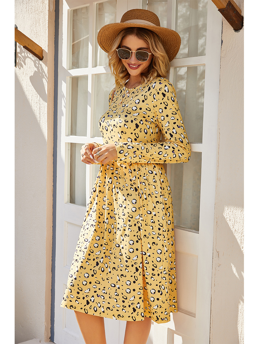   autumn and winter round neck long sleeve fashion new flower dress NSAL2914