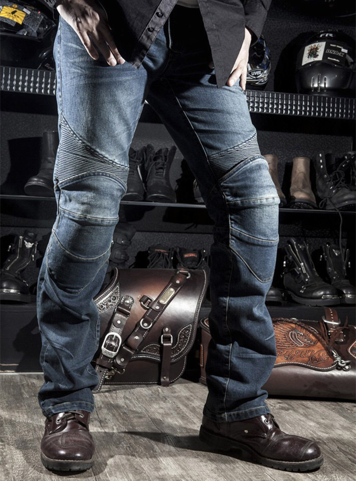 Motocicleta pantalones vaqueros hombres y mujeres Caballero equipo rodillera motocicleta anti-caída pantalones Denim off-road racing pantalones de verano