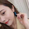 Cute bulb, blue retro earrings
