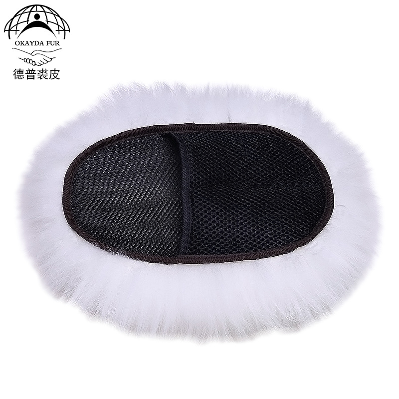 真羊毛洗车手套单面日式熊掌皮毛一体羊毛手套羊皮手套洗车用品|ru