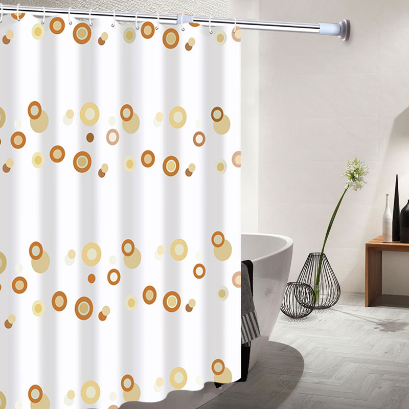 2019新款廠家高檔滌綸咖啡圈浴簾居家酒店防水防黴混批可定制