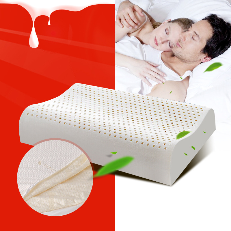 natural Thailand latex pillow Pillow core adult wave height Engineering Smooth cervical vertebra Double rubber pillow