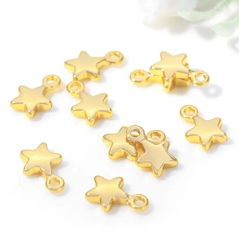 手工diy手链项链饰品配件金属星形耳环挂坠小星星吊坠厂家批发