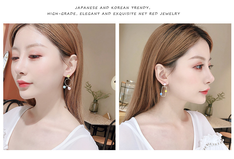 Temperament Simple Geometric Drop Oil Painted Earrings Earrings display picture 1