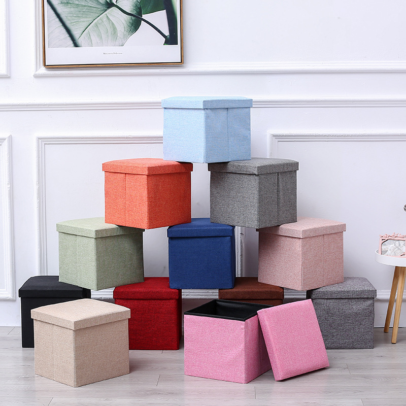 布藝收納凳可折疊換鞋凳整理儲物收納箱可坐人家居收納凳