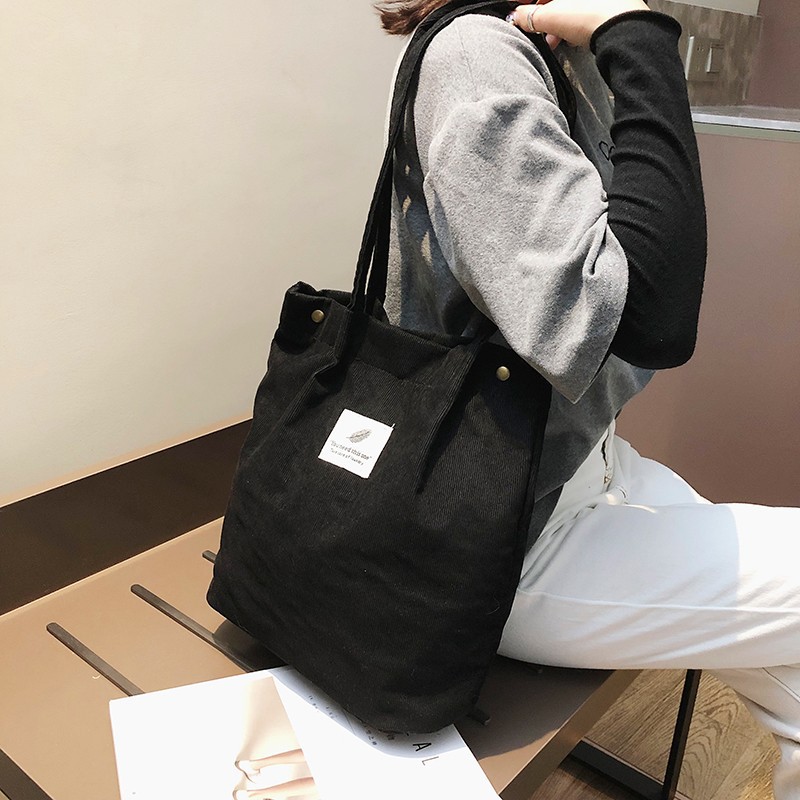 2021 nuevo estilo coreano bolso de mujer de gran capacidad bolsa de compras de pana creativa bolsa de tela moda casual