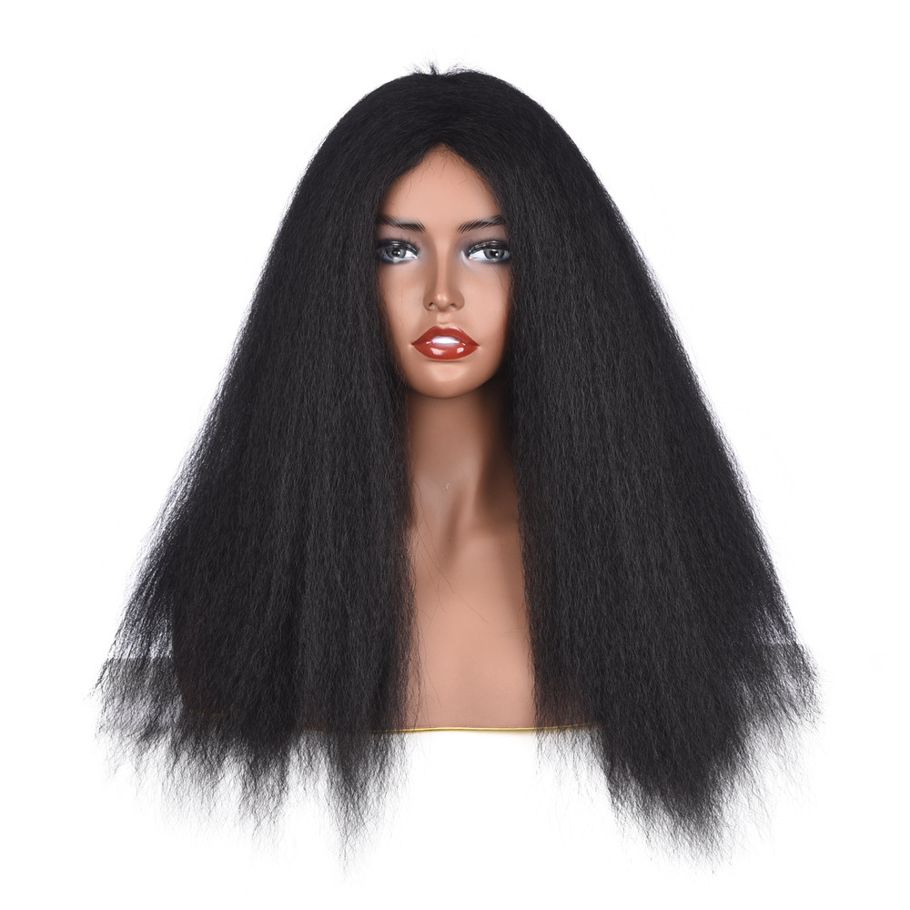 Perruque synthétique bandeau de barbe de maïs lâche et explosif bandeau de grande perruque longue_voghion.com