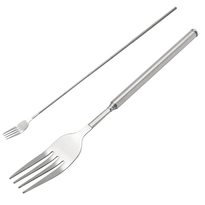工厂定制直销餐具不锈钢餐叉 不锈钢伸缩叉 刀叉餐具