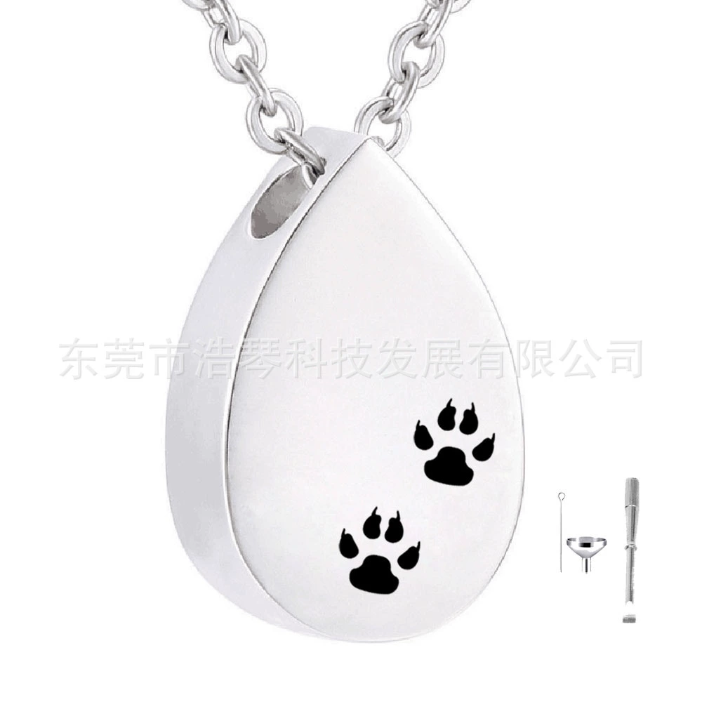 Трансграничные поставки памятные ПЭТ пепел ожерелье воды капли в форме лапы печати Пепел кулон кремации ювелирные изделия флакон духов