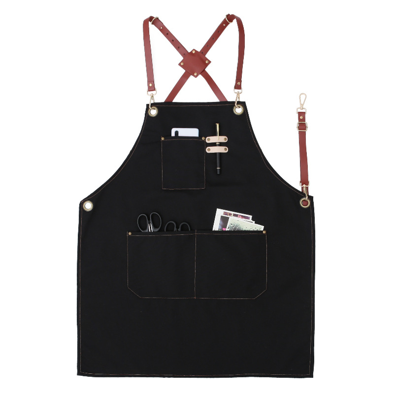 Delantal logotipo personalizado moda Coreana lienzo antifouling Barbero café leche tienda de té Cocina Ropa trabajo en casa para las mujeres