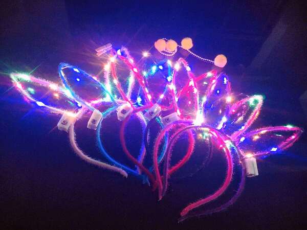 Large light emitting 14 lantern rabbit ears glowing rabbit ear hoop…