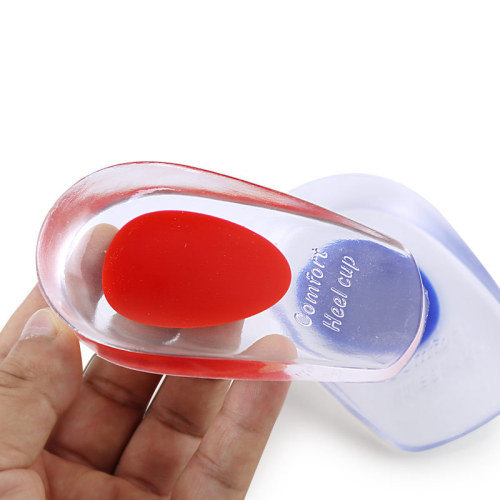 Thin men's and women's sports and leisure PU two-color half-size pad sole shock-absorbing foot force-bearing heel pad