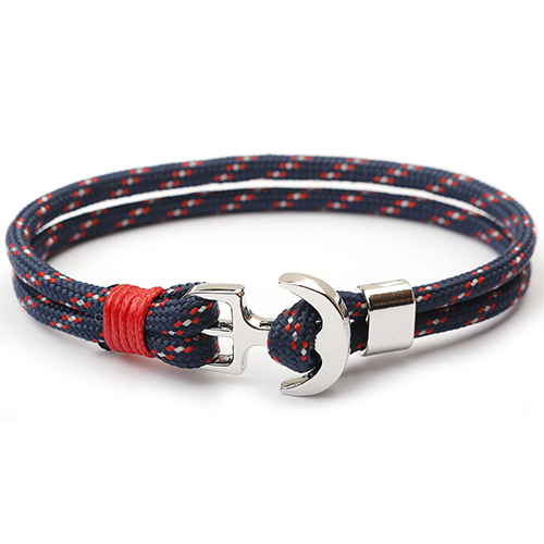 1 Piece Quantity Simple Style Anchor Alloy Rope Layered Men's Bracelets Men Cuff & Bangle