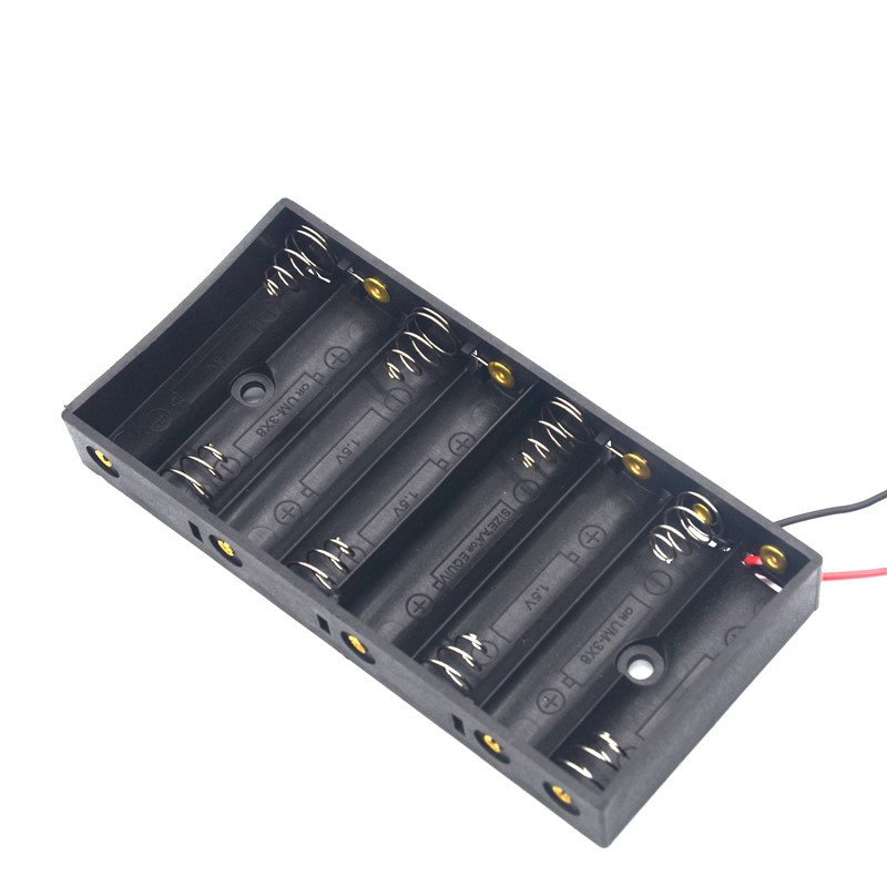 5号8节带并排电池盒 12V 串联 硬胶五号电池盒 AA 8位带线电池盒