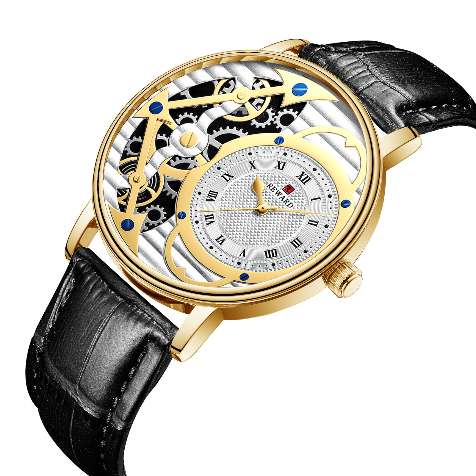 Cross border new quartz watch 2019 men's real belt watch waterproof