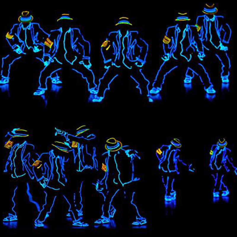 爵士荧光舞表演服道具LED发光衣激光舞蹈电光舞演出EL发光线 抖音