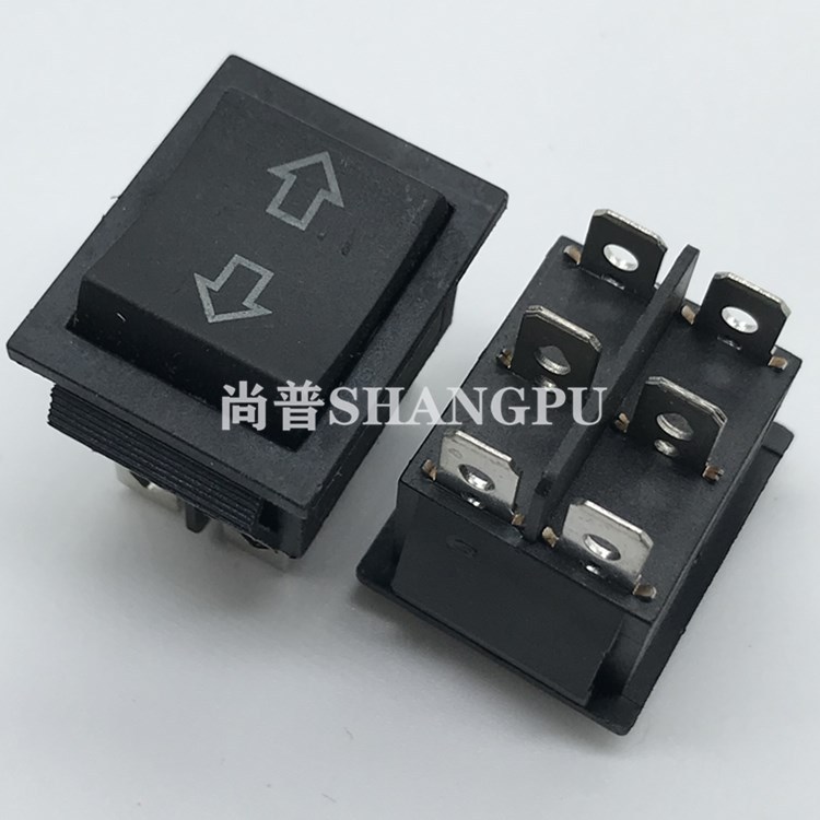 船型开关 KCD4 六脚 双复位 三挡电源翘板开关 防水开关