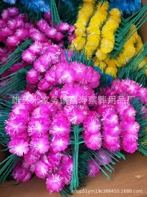 金五朵花亮花圈材料用品手工五叉亮纸梅花花束 三叉梅花殡葬用品