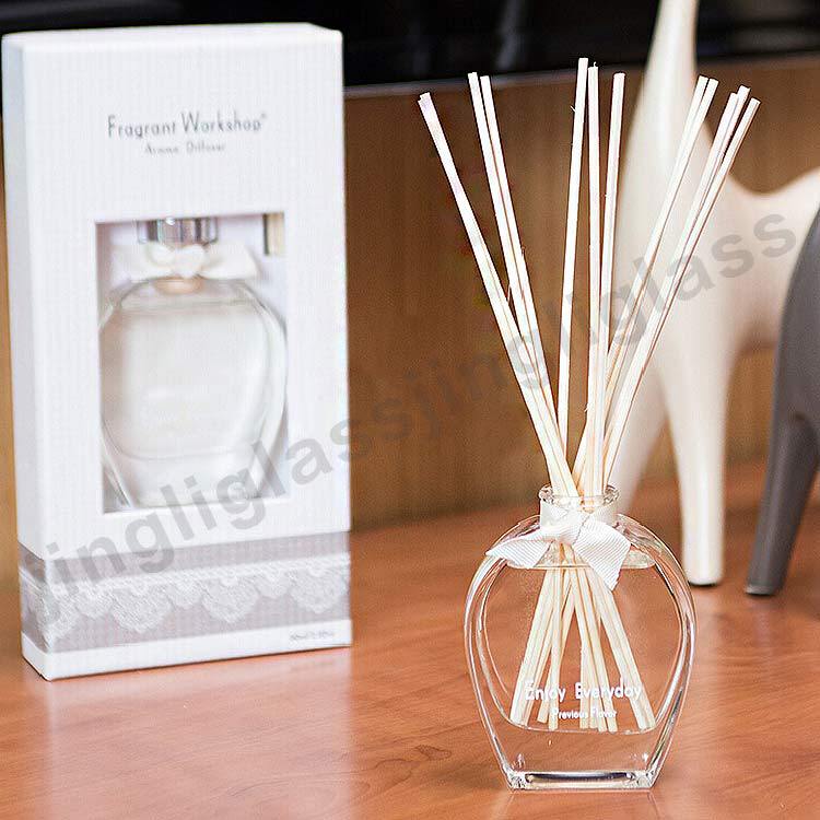 JYH-1,100ML扁形香薰瓶现货玻璃瓶香水瓶插藤条配塞整套供应