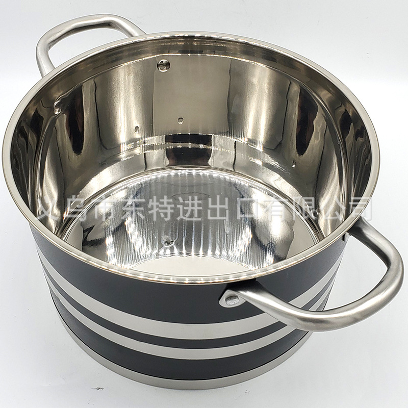 Factory direct sales of stainless steel soup POTS, color frosted right-angle POTS, 28-32 large capacity soup POTS, gift sets of soup POTS detail image 11